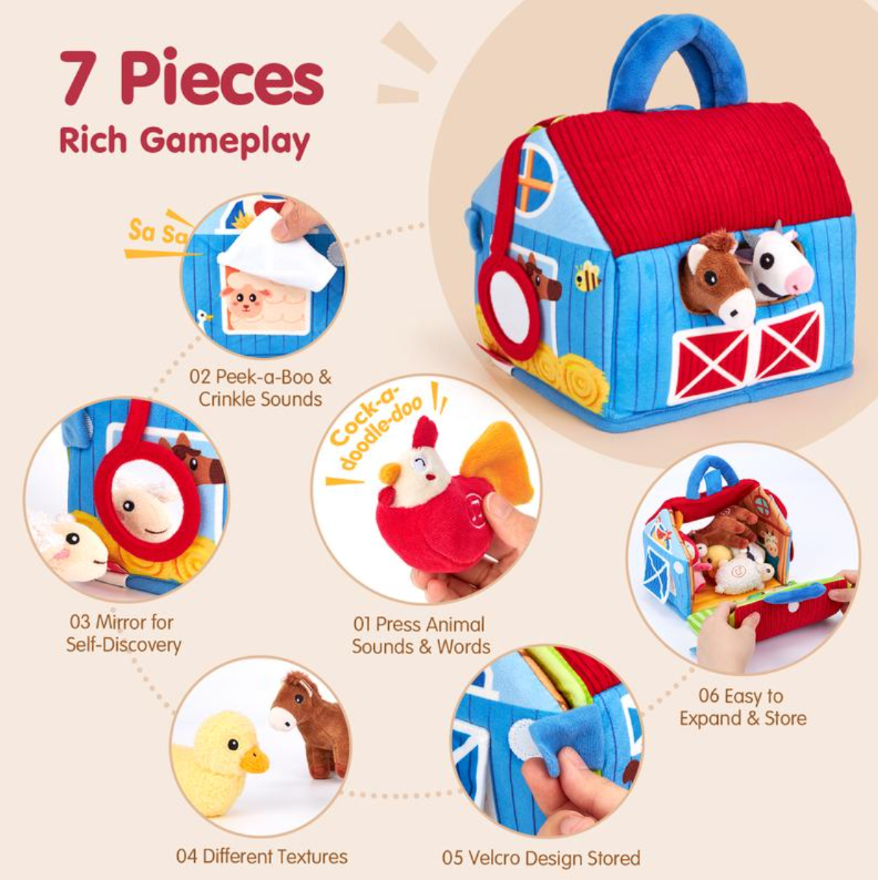 My First Sensory Farm – Interactive Plush Animal Play Set